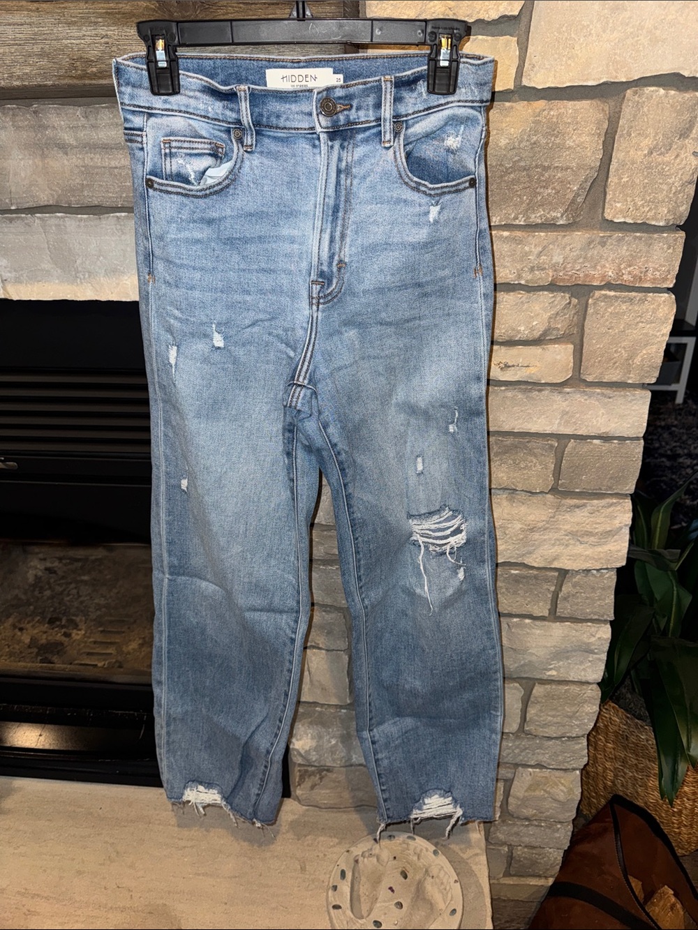 Hidden Women's Light Blue Distressed Boyfriend Jeans